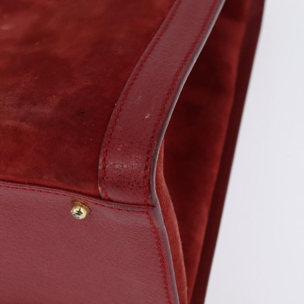 GUCCI Bamboo Hand Bag Leather Suede Red Gold 002 0260 2615 Auth 148239 - Picture 14 of 16